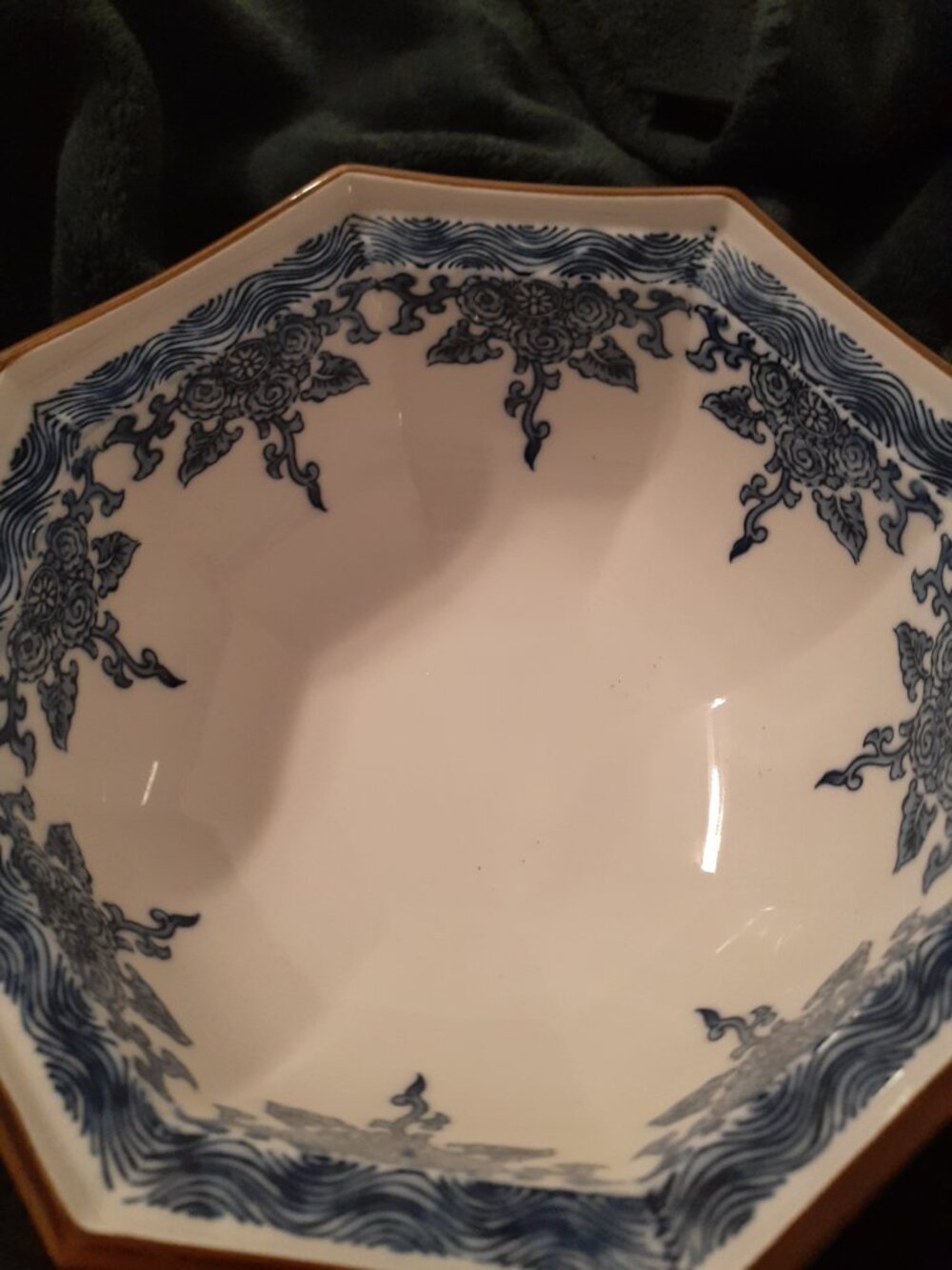 Vintage Imari Japanese Bowl  ~ Hand Painted Bowl signed made in Japan. Hexagon
